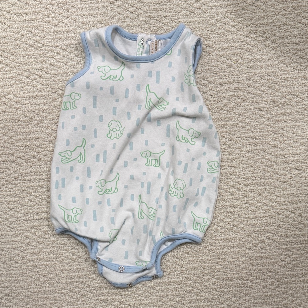 The Beaufort Bonnet Company Blue and Green Baby Romper